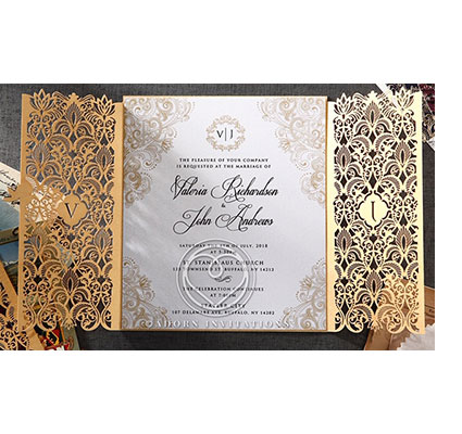 Lilian gate fold wedding invite cover - LaserLogik.com - Custom Laser ...